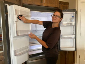 cleaning a kitchen